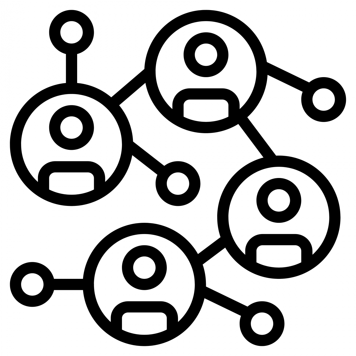 A network or individuals black icon. 