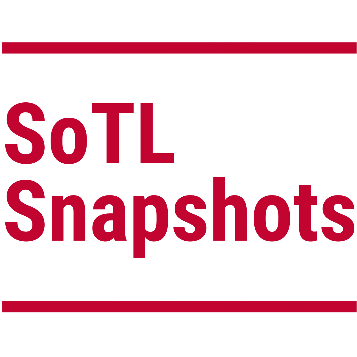 An Icon of SoTL Snapshots written in red.