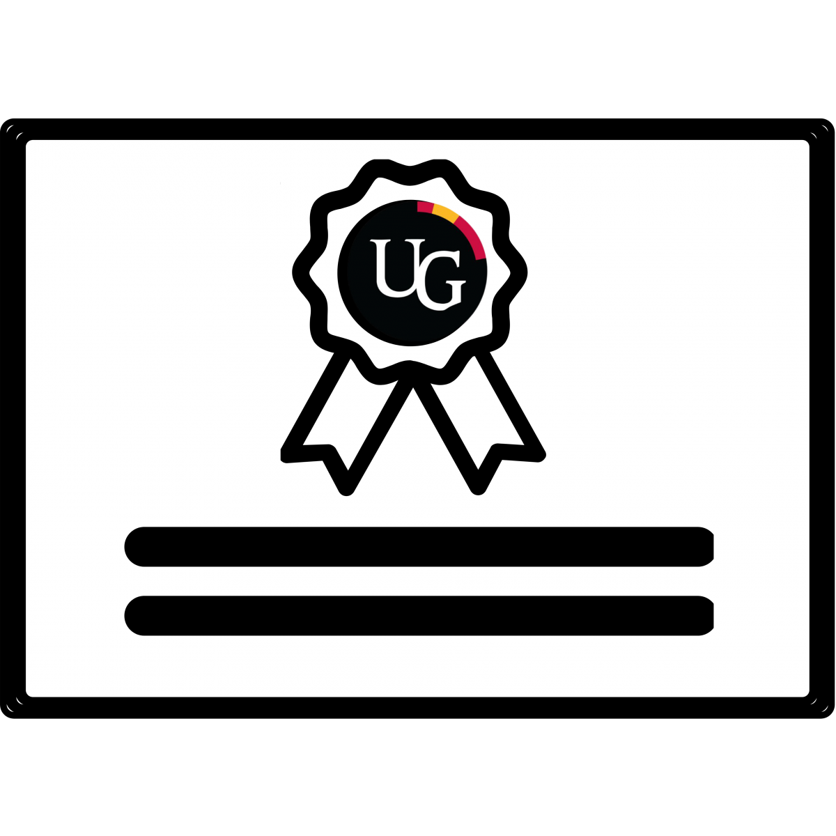 An icon of a certificate award with University of Guelph logo.